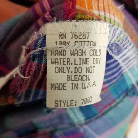 VRG Orvis Women Multicolor Plaid Blazer Jacket Size M Button Up Shoulder Pads - Picture 6 of 6